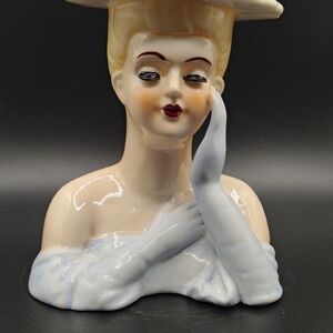 Elegant Ceramic Lady Bust Home Accent